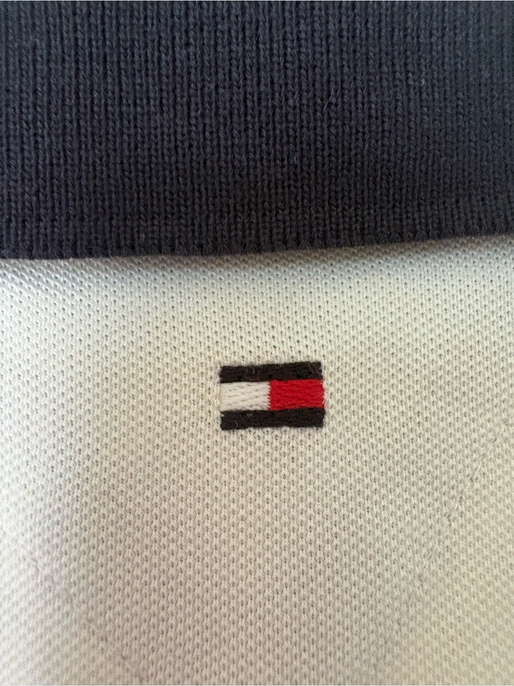 Tommy Hilfiger White Polo with Navy Collar and Red Trim - Picture 11 of 11
